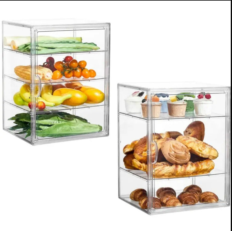 Multi-Layer Acrylic Pastry Display Stand - Transparent Bread Organizer