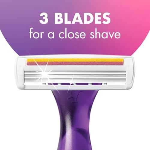 BIC Soleil 3 Scented Women¡¯s Disposable Razor, 3 Blades with a Moisture Strip For a Silky Shave, Assorted, 4 Piece Razor Set