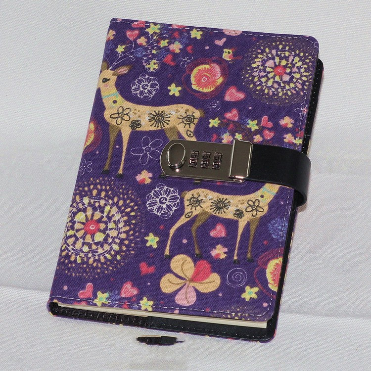 Locked Diary Journal Notebook Ethnic Style Creative Notes Thickened Faux Leather