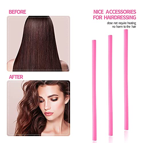 30PCS 9.45" Flexi Rods Curlers Set for Short and Long Hair, No Heat Foam Rollers with Steel Comb Buytta