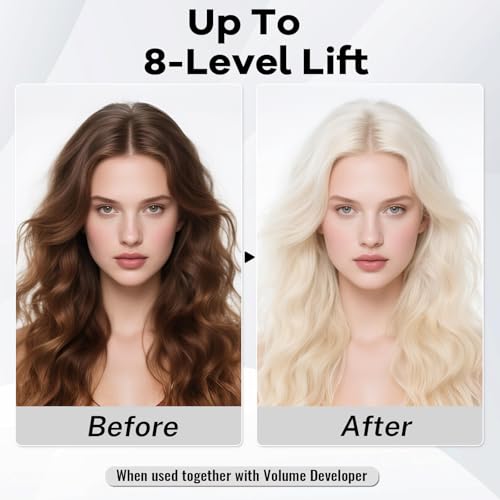 Hair Bleach 500g / 17.41oz, Large Capacity Salon Grade Bleach for Hair, Mild Bleach Powder Quickly Remove Hair Color, Refreshing Create Fashionable Styling