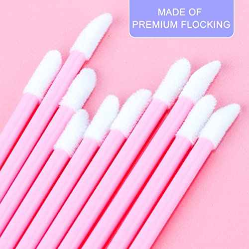 KINGMAS 500 Pack Lip Wands Applicators, Disposable Lip Brushes, Lipstick Gloss Wands Applicator Makeup Tool Kits (500 Pack)