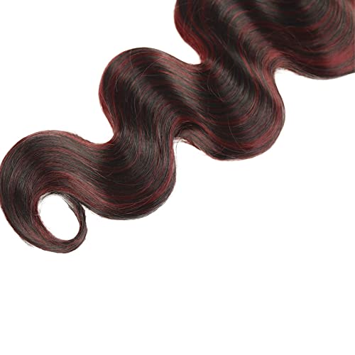 20 22 24 Inch Ombre Burgundy Bundles P1B99J Body Wave 3 Bundles Two Tone Black Mixed With Wine Red Bundle 8A Brazilian Virgin Hair Extensions 99J Color