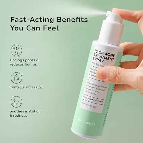 Back & Body Acne Spray Treatment: 2% Salicylic Acid & Tea Tree Oil Bacne Spray for Clear, Soothe & Moisturize - Effective for Men, Women, Teens with Back, Chest, Shoulder, Arm Acne