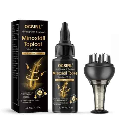 Minoxidil for Men & Women, With Biotin, Batana Oil, Rosemary Essential Oil, Effective Hair Loss Solution, Hair Loss Treatment for Hair Regrowth, Non-Greasy 5% Minoxidil - 60ml