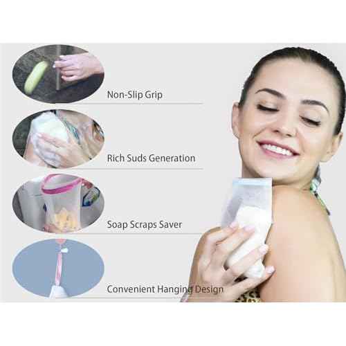 10 counts Foaming Mesh Soap Bag for Bar Soap, Reusable Exfoliating Lather Net, Creates Rich Suds, Soap Saver Pouch, Skincare Cleansing Tool, Hangable, Durable Multi-Layer Design