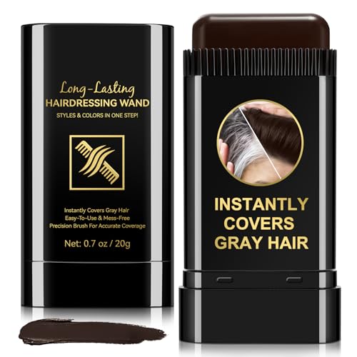 2 Pack Safe and Convenient Comb Hair Dye, Portable Hair Dye Comb For Gray Hair Coverage, Waterproof & Sweat-Proof, 2 in 1 Instant Dye for Women & Men (Dark Brown)