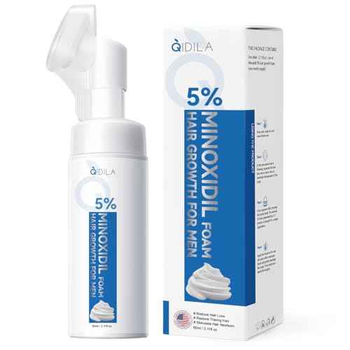 5% Minoxidil Foam for Men Hair and Beard Regrowth, Dermatologist-Recommended Lightweight Topical Solution, Thicker Fuller Hair Growth Treatment (60ml/2.11fl.oz)