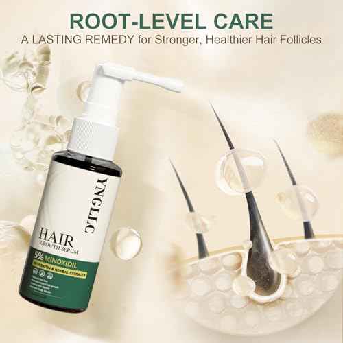 5% Minoxidil Hair Growth for Men and Women, Extra Strength Minoxidil Hair Loss Treatment Serum with Biotin & Herbal Extracts for Faster Thicker Stronger Hair Growth 60mL