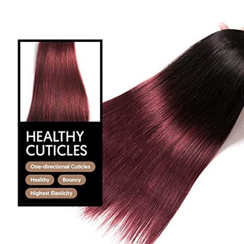 99j Burgundy human hair Straight Hair 26 INCH 8A Brazilian Virgin Hair 99j Burgundy Straight Hair Weaves Bundle Free Part Red Wine Color 100% Unprocessed Human Hair Weft Weaves
