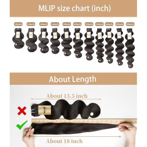 MLIP Raw Bundles Human Hair Body Wave, No Tangle Shedding, Keep Texture Silky Soft After Multiple Washes, 15A Raw Indian Hair Bundles 22 Inches, Triple Lifespan 3X