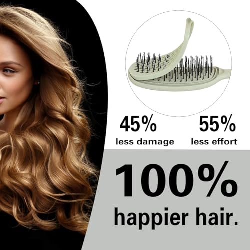 Unique Design Wet Detangling Hair Brush- Vented Design & Ultra Soft Bristles with Removable Screen Manages Tangle and Uncontrollable Hair. Pain-Free. Christmas Stocking Stuffer Gift.