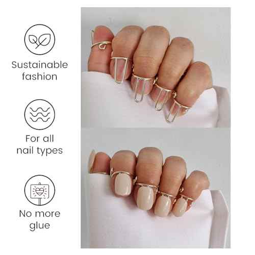 10 Pcs Wudu Nail Rings Adjustable Fingernail Rings Reusable Nail Rings Non-Tarnish For Daily Wear Press on Nails with No Glue For Nails Art DIY Decoration