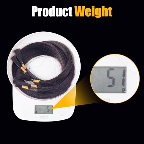 V Light Hair Extension Kit Hair Bulk, 18" 20" 22", 100 grams, Double Drawn,10 Bundles,100% Human V-light Bulk Hair Extensions #1B Black #613 blonde. (#1b 50g, 20inch)