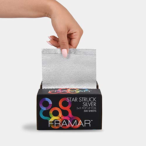 Framar Silver Hair Foils For Highlighting - Pop Up Hair Foil For Hair Highlighting, Highlight Foils For Hair, Aluminum Foil Sheets, Salon Foils For Hair Stylist, Non Slip 500 Pop Up Foil Sheets