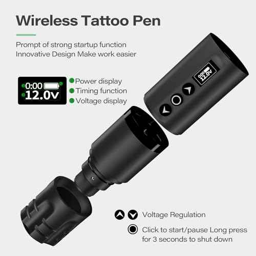 OZER Tattoo Gun Kit Black 20Pcs Tattoo Cartridge Needles 2000mAh Pen Kit Tattoo Kit Tattoo Pen Kit for Beginners Tattoo Pen Type Machine Kit £¨Tattoo ink are for tattoo practice use only£©