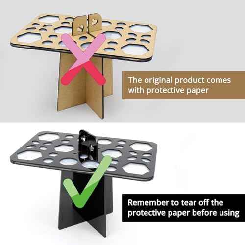 BEAKEY Make up Brush Drying Rack, Collapsible Makeup Brush Holder 28 Holes Makeup Brush Dryer Stand - Black