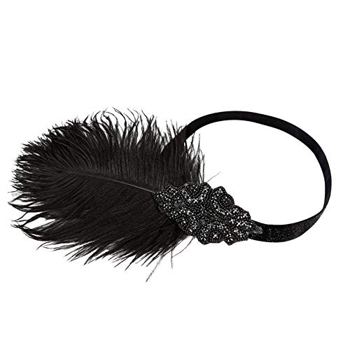1920s Headpiece Great Gatsby Accessories Flapper Headband Wedding Headpieces for Bride Roaring 20's Art Deco Hair Clip