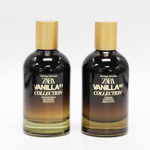 Zara Vanilla Collection 01 + 02 Cologne for Men Fragrance Set EDP Eau De Parfum 2x 100 ML (3.38 FL OZ)