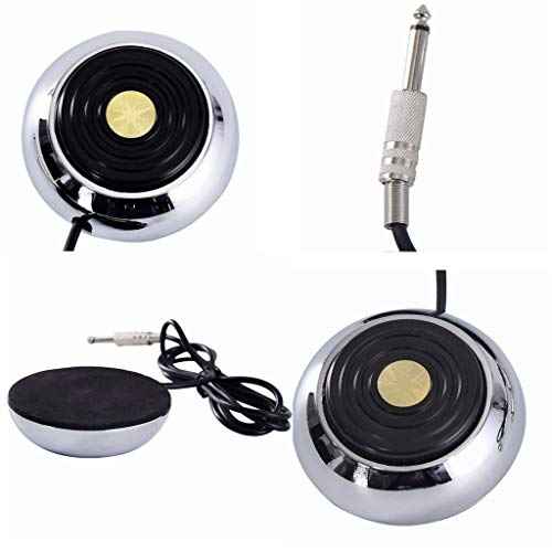 Foot Pedal and Clip Cord,New Star Tattoo 360 GEM Pro Stainless Steel Foot Pedal Switch Control and Tatto Clip Cord for Tattoo Machine Power Supply Tattooing Supplies Kits