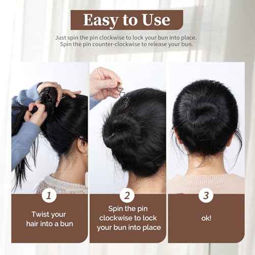 20PCS Spiral Hair Pins, Spin Pins Spiral Bobby Pins for Girls, Women and Kids, Non-Scratch Round Clip & Bun Twist, Stylish Bun Bobby Pins, Premium Spin Pins for Hair, Black