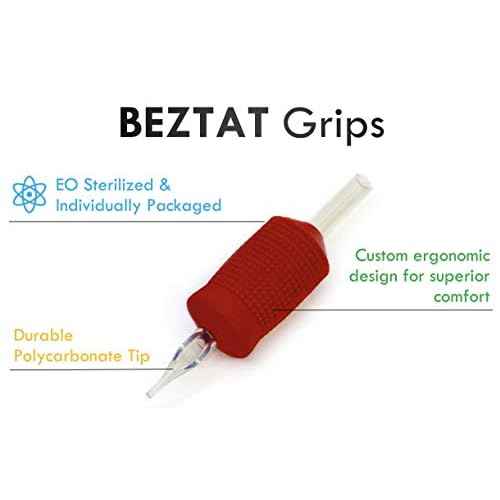 25mm (1 Inch) Ultra Premium Clear Disposable Tubes w/Red Soft Silicone Grip- 20 Pack, Open Face Magnum Tip (9M1)