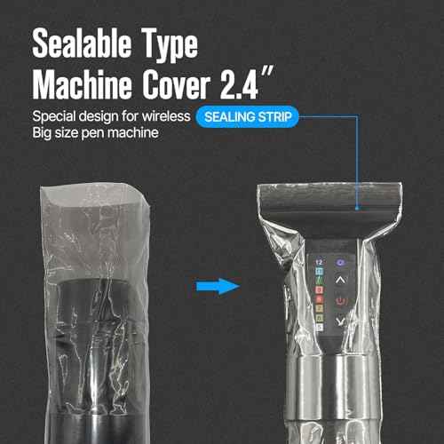 300pcs Tattoo Machine Covers Sealable Type - Black 2.4¡¿8 Inch Tattoo Pen Covers Bags Sleeves for Cartridge Machine - Professional Tattoo Supplies & Accessories (Black (2.4¡¿8 inch))