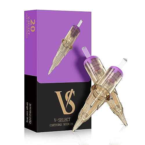 EZ Tattoo Cartridge Needles - 20Pcs #04 (1RL) Permanent Makeup SMP Round Liner 0.16MM Microblading Hair Scalp for Rotary Tattoo Machine Gun - V SELECT