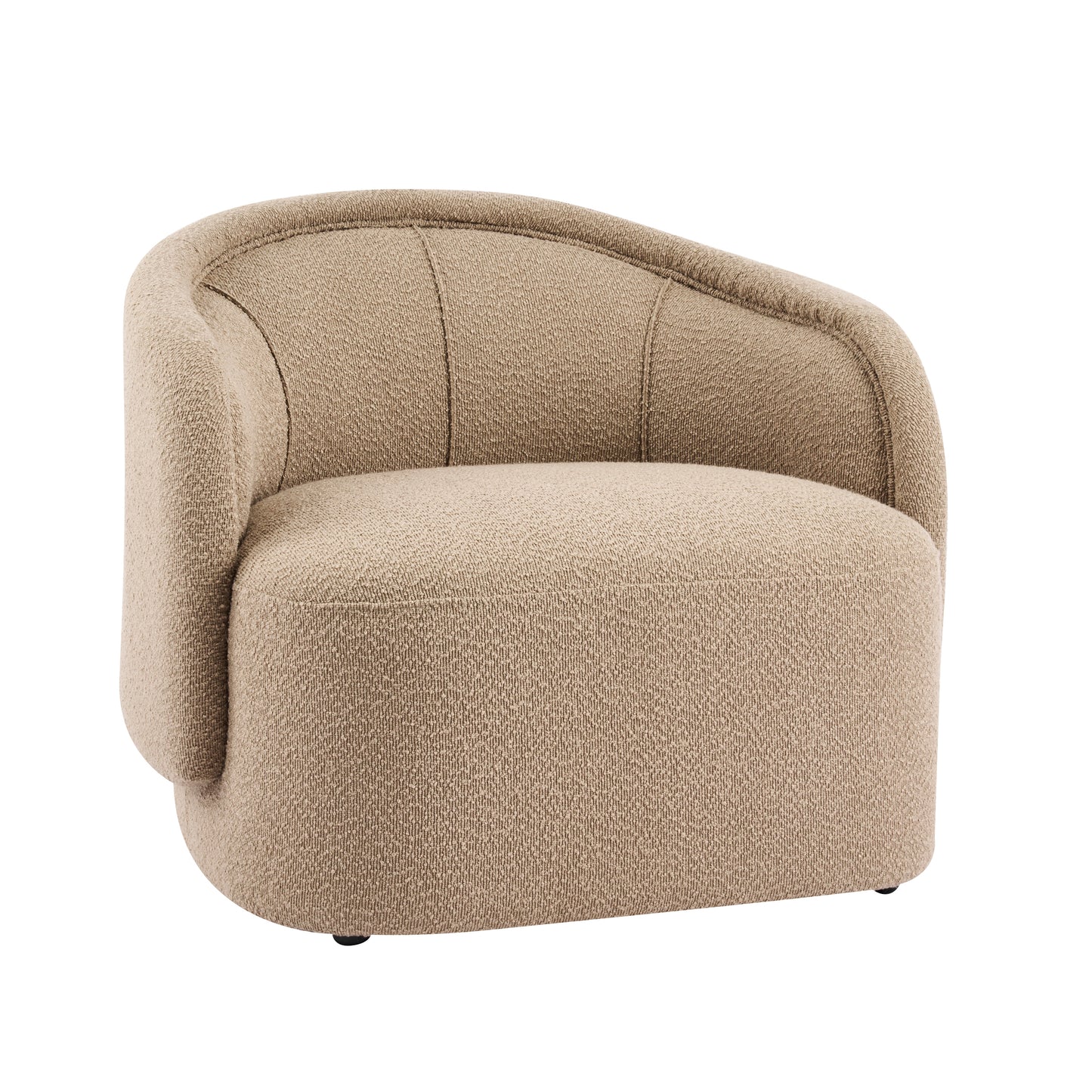 Amanda Beige Accent Chair Curved Boucle