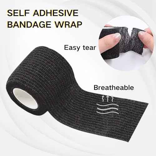 200pcs Tattoo Clip Cord Covers with 6pcs Black Disposable Adhesive Bandage Grip Tape - Easy-to-Use Dustproof and Dirt-Proof Tattoo Machine Supplies