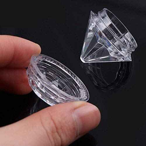 50 PCS 5 Gram Diamond shaped Clear Jars Empty Refillable Cosmetic Sample Jars Makeup Plastic Jar with Lid Cosmetic Trial Case Compact Storage Box for Lotion Creams Eyeshadow Nails Powder