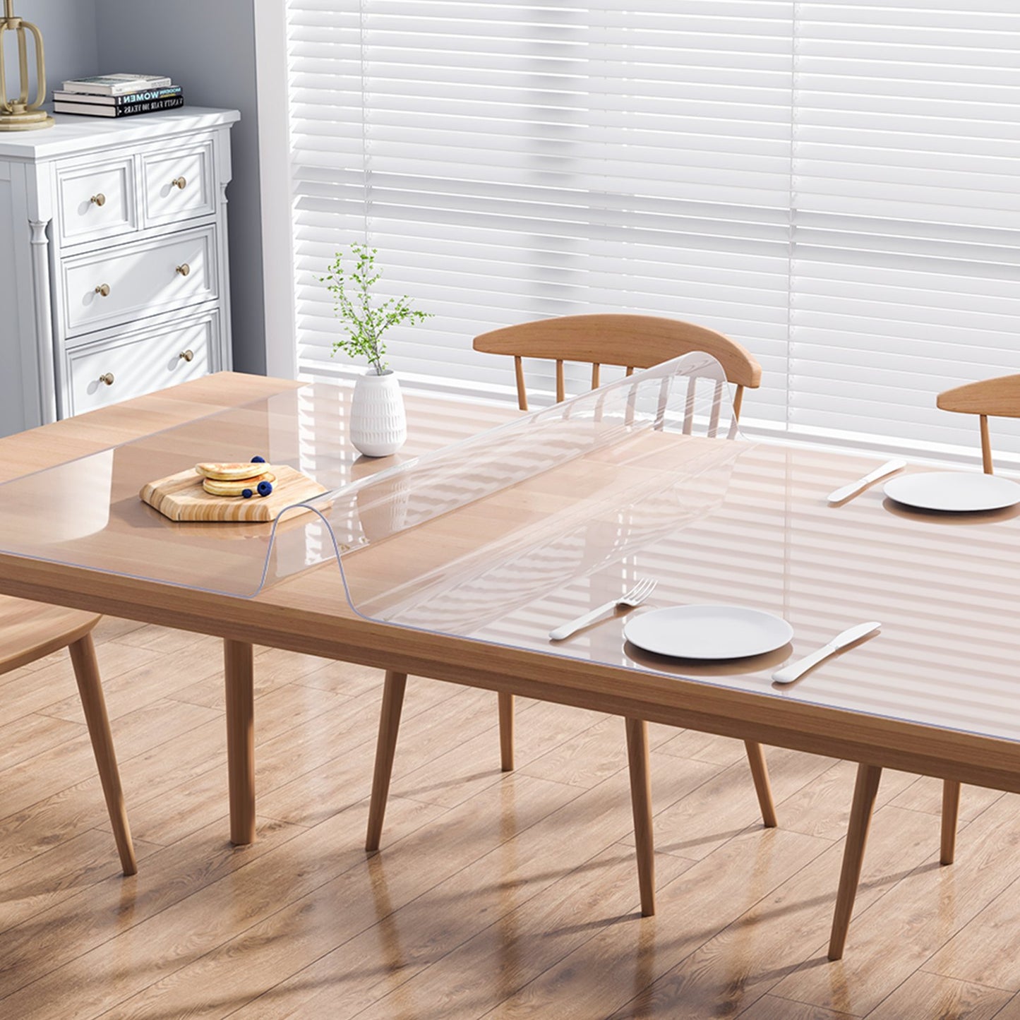 Clear PVC Table Cover Protector - 1.5mm Thick, 18x36 Inch