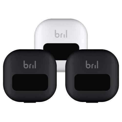 Bril UV-C Toothbrush Cleaner, Portable Brush Cover, Holder, and Travel Case for Any Size Toothbrush, Black and White (3 Pack)