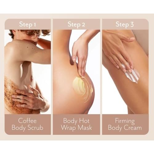 THE ACT Body Spa Gift Set ? Firming Body Cream - Body Wrap Mask - Coffee Scrub ? Gift Box for Women Daughter Mom Wife ? Luxury Skincare - Self Care Basket Birthday Mother¡¯s Day - Relaxation & Wellness