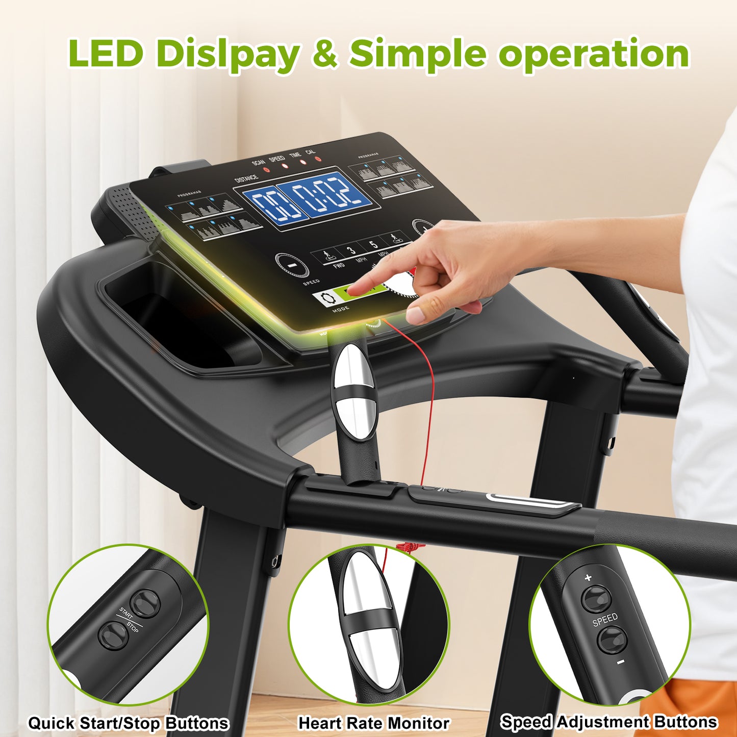 Elderly Rehabilitation Treadmill with LED Display - JK1609L-3