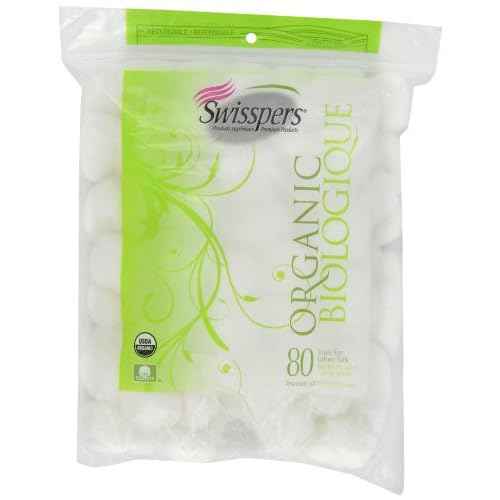 Swisspers Organic 100% Natural Organic Cotton Balls, 80-Count Bag
