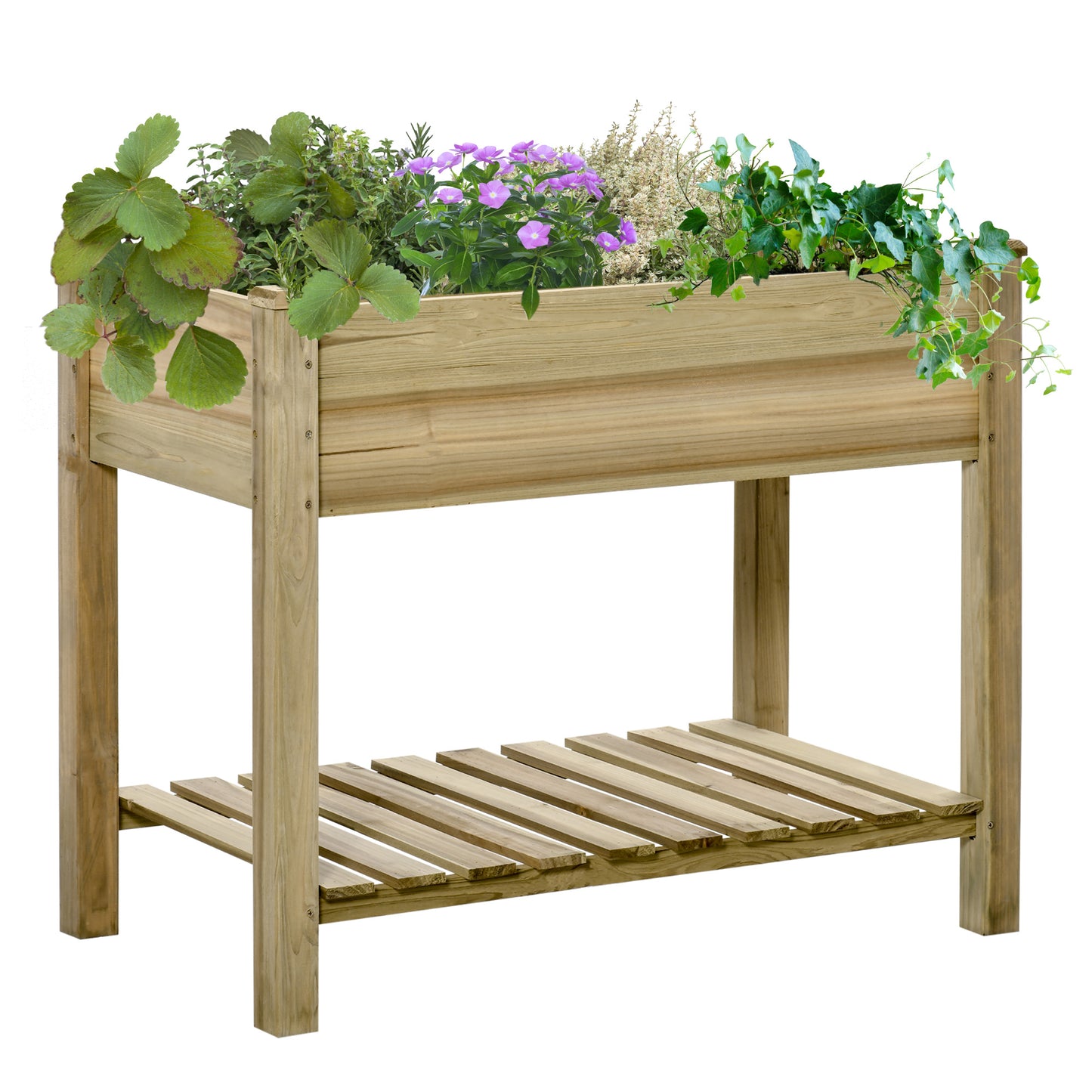 Raised Garden Bed with Legs and Storage Shelf - 36x20x30 Inches