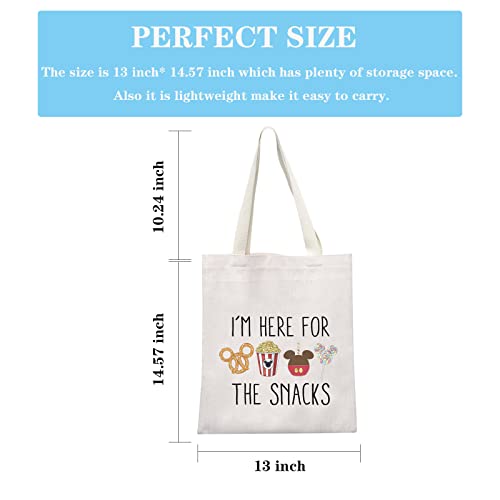 GJTIM Snacks Lover Gift Family Vacation Gift Snacks Travel Bag I¡¯m Here For The Snacks Makeup Bag (For The Snacks Tote)
