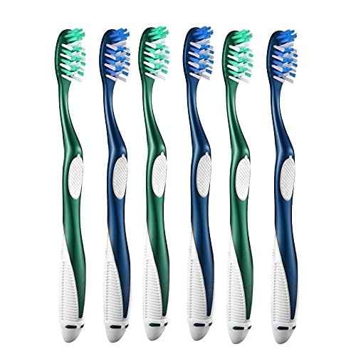 Extra Firm Toothbrushes for Adults, Extra Hard Bristles, 6 Count