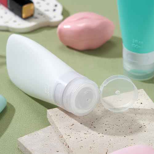 INSFIT Portable Travel Bottles, TSA Approved Leak Proof Containers for Toiletries, BPA Free Refillable Accessories for Shampoo, Body Wash, Liquids (4 Pack)