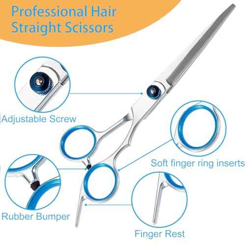 15 pcs Hair Cutting Scissors Professional, Thinning Shears for Hair Cutting, Stainless Steel Barber Scissors, Lengnoyp Haircut Scissors Hair Cutting Kit for Women, Men