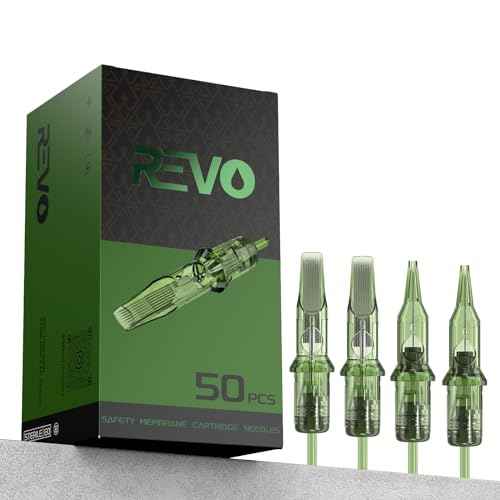 INKin Revo Tattoo Cartridge Needles Mixed, 50Pcs Disposable Membrane Tattoo Needles Round Liner #10 Bugpin 3RL 5RL 7RL 9RL 11RL Assorted for Tattooing Machine Supply