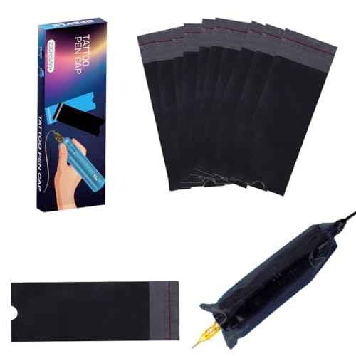 200Pcs Tattoo Machine Covers Self-adhesive Type 2.5¡¿7.4 Inch Tattoo Pen Covers Machine Bags Sleeves for Tattoo Supplies Accessories (Black)