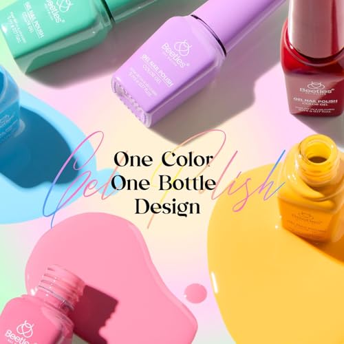 Beetles Gel Nail Polish Kit with U V Light - 25 Colors Gel Polish Set Fall Nail Fest Fragments of Time 45 Pcs Nails Kit with Tools DIY Salon Manicure Set Gifts for Women Girls - One Color One Bottle