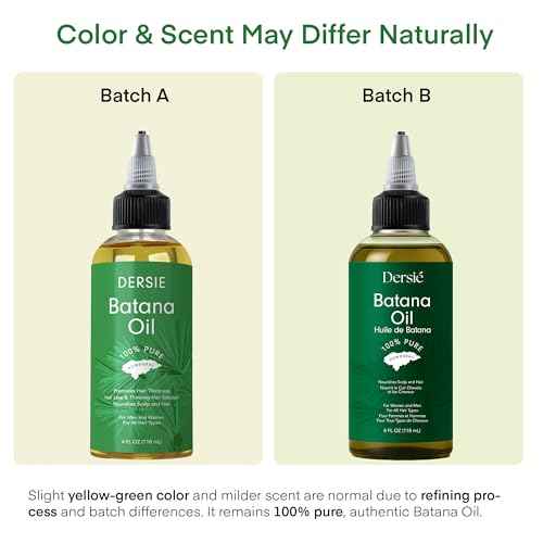 Dersie Batana Oil for Hair Growth: Dr Sebi Organic Raw Batana Oil from Honduras - 100% Pure & Natural - For Thicker & Stronger Hair - 4 FL OZ