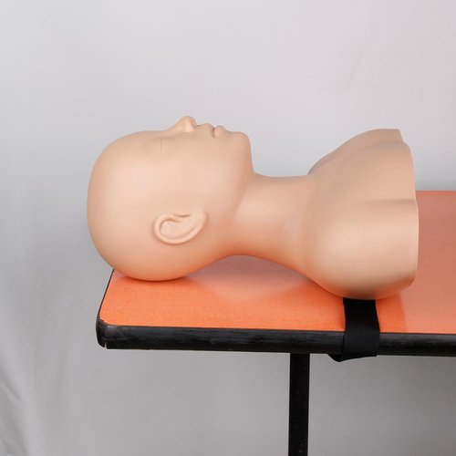 Multifunction Massage Makeup Practice Mannequin Head Model Wig Hat Display Soft Touch Silicone Practice Head for Beauty Salon Equipped with Shoulder Massage Head with Fixing Strap (Chocolate)