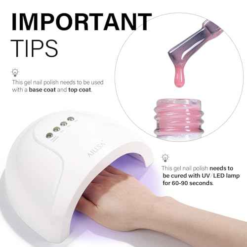 AILLSA Gel Nail Polish Nude Pink Gel Polish Sheer Neutral Color Jelly Gels Nail Polish Natural Translucent Soak Off U V Nails for Nail Art French Manicure at Home 0.51 Fl Oz /GB49