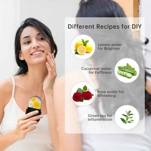 Ice Roller for Face and Eye, Ice Face Roller, Ice Roller Skin Care Tools Gifts for Women , Silicone Ice Mold for Beauty(Black)