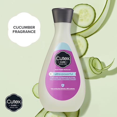Cutex Gel Nail Polish Remover, Ultra-Powerful & Removes Glitter and Dark Colored Paints, Paraben Free, 6.76 Fl Oz