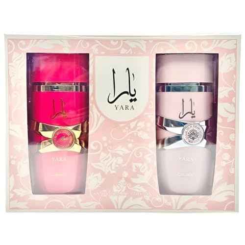 Lattafa 2 Piece Gift Set (Yara EDP 3.4 Fl Oz + Yara Candy EDP 3.4 Fl Oz)